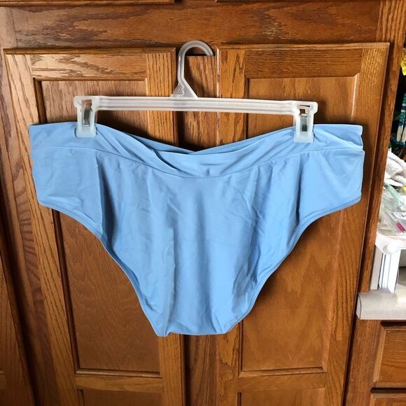 NWT J Crew Cross Front Cheeky Bikini Bottom Sky Blue Size 3X - Picture 6 of 10